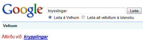 google leit að krysslingar