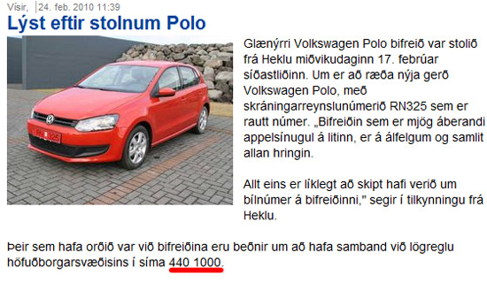 Frtt Vsis um stolinn polo