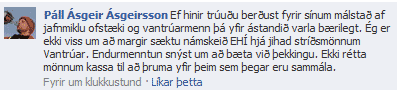 Skskot af athugasemd  Facebook