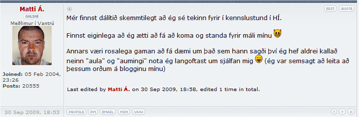 Tilvitnun  mig