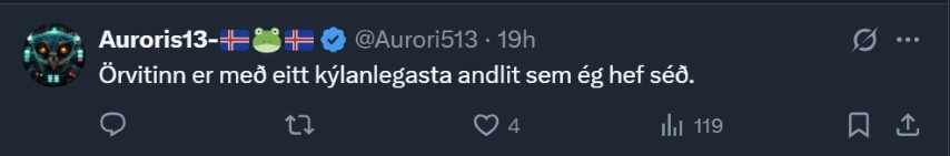 Twitter athugasemd